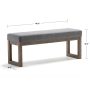 Milltown Grey Upholstered Linen Look Fabric Rectangle Footstool Ottoman 44 in. W Ottoman - Image 6