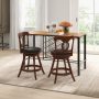 Set of 2 24/30 Inch Swivel Bar Stools with Footrest - Image 2