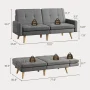 Nazeer 70.9" Futon Loveseat Sofa, Reclining Linen Sofa Bed - Image 5