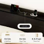 GUNAITO Full Bed Frame with Storage Headboard Platform Bed Frame with 2 Drawers Metal Bed with Charging Station, Dark Brown - Image 4