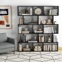 5-Tier Bookshelf with Anti-Toppling Device for Living Room Home Office - Black - Image 5