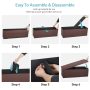 43" Storage Bench Folding Footrest Stool Toy Chest for Living Room Brown 18lbs - Image 4