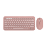 Logitech - Pebble 2 Combo Compact Wireless Scissor Keyboard and Mouse Bundle for Windows, macOS, iPadOS, Chrome - Rose - Image 1