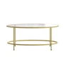 Flash Furniture Astoria Collection Round Coffee Table - Modern Clear Glass Coffee Table with Brushed Gold Frame - Image 2