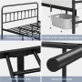 Alden Design King Size Metal Platform Bed Frame with High Headboard and Footboard, Adult, Black - Image 4