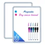 2 Pack Dry Erase Board, 11" x 14" Magnetic Small Whiteboard, 2 Magnets and 5 Markers - Image 1