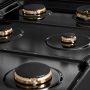 ZLINE - 36 in. Wide 6 Burner AutographParamount Gas Rangetop in Black Satin Stainless Steel with Gold Accents (SRTBSZ-36-G) - Black Satin Stainless Steel - Image 3