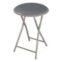 Backless 18 in. Counter Bar Stool with Vinyl Padded Seat for Kitchen or Rec Room, Portable Indoor Folding Chair, Gray - Image 2