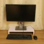 Monitor Height Increasing Bracket ,Wooden Monitor Stand LED Computer Monitor Riser Desktop Organizer Display Rack Purplish White - Image 4