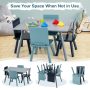 5 Pieces Kids Wooden Activity Play Furniture Set with Building Blocks - Image 5