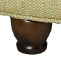 Tan and Cream Tweed Round Button Tufted Storage Ottoman - Image 6