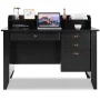 Costway Computer Desk PC Laptop Writing Table Workstation Student Study Furniture Black - Image 5