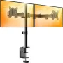 Dual Monitor Stand for 13 to 32 Inch Screens, Desk Mount with C-Clamp, Each Arm Holds 17.6 lbs, Double Monitor Mount Full Motion Adjustability for Height, Swivel, Tilt, and Rotation, Max 100x100mm - Image 1