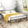 PAPROOS Queen Bed Frame with Headboard and Footboard, Metal Platform Bed with Under Bed Storage, No Box Spring Needed, Noise Free, Black - Image 2