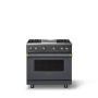 Viking - 36 in. Wide Pro 5 Series 5.1 Cu. Ft. Freestanding Sealed 4 Burner LP Gas Convection Range - Cast Black w. Brushed Brass - Cast Black - Image 1