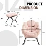 PAPROOS Lazy Chair with Foldable Ottoman, Flannelette Fabric Accent Chair and Footrest Stool Set, Comfy Lounge Arm Chair with Footstool Set, Reading Chair Leisure Sofa Chair for Living Room, Pink - Image 6