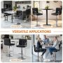 Bar Stools Adjustable Counter Stool Bar Chairs Swivel Barstool Set of 2 Black - Image 6