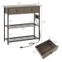 Narrow Console Table with 2 Drawers and 2 Metal Mesh Shelves - Image 3