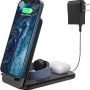 Foldable Wireless Charger, FYEZON 18W 3 in 1 Fast Wireless Charging Station for iPhone 13/12/11 Series/XR/X/Xs/8 Plus, Charging Dock/Stand for iWatch SE/AirPods 2/Pro(Black) - Image 4