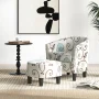 Gymax Modern Accent Tub Chair&Ottoman Set Fabric Upholstered Club Chair Grey Floral - Image 4