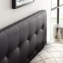 Lily Brown Queen Upholstered Vinyl Headboard - Image 4