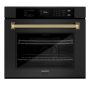 ZLINE - Autograph 30 in. True Convection Single Wall Oven in Black Steel with Gold Helix Handle (WASBZ-30-KG) - Black Stainless Steel - Image 1