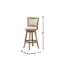 Melrose 29 in. Driftwood Wire-Brush Wood Frame Bar Stool - Image 3