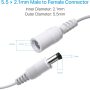 ZOSI 2Pack DC Power Extension Cable 12ft 2.1mm x 5.5mm Male to Female Adapter Extension Cable for 12V Security Camera,Wireless IP Network Camera,CCTV DVR NVR Recorder, LED Strip,Car(White) - Image 6