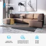Mjkone Sectional Couch/Futon Sofa Bed, Variable Modular Oversized Couch, U/L Shaped Couch and Queen Sleeper Sofa, Convertible Sofa Set for Living Room, Furniture for Living Room,Brown - Image 4