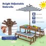 Kids Picnic Table and Chairs with Cushions and Height Adjustable Umbrella - Image 6