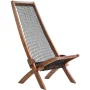 Irene Inevent Chair Foldable Leisure Chair Wooden Slanted Back Accent Chair Simple Indoor Outdoor Furniture - Image 3
