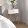 Vesteel Nightstand, Modern End Table with Drawer, White Bedside Furniture Dresser for Bedroom, Living Room - Image 6
