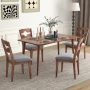 Dining Chair Set of 2 Fabric Upholstered Kitchen Chairs with Padded Seat and High Back - Image 5