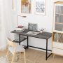 Teraves Reversible Computer Desk for Small Spaces with Shelves,Gaming Desk Office Desk for Home Office (47in, Black Oak) - Image 4