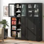 Costway 63.5" Tall Kitchen Pantry Storage Cabinet with Glass Door Storage Shelves Black - Image 4