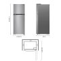 LG - 24-in Wide 11.1 Cu. Ft. Top Freezer Refrigerator with Digital Temperature Control - PrintProof Stainless Steel Look - Image 3