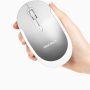 Macally Wireless Bluetooth Mouse for Mac and PC - (DPI 800/1200/1600) Silent Wireless Mouse - Mac Compatible Wireless Apple Mouse - White Laptop Mouse Bluetooth for MacBook Pro, iPad, PC - Silver - Image 1