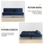 COMHOMA Cloud Comfort Convertible Futon Sofa Bed, Blue - Image 5