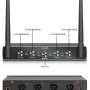 Debra Audio Pro UHF 4 Channel Wireless Microphone System with Cordless Handheld Lavalier Headset Mics, Metal Receiver, Ideal for Karaoke Church Party(with 4 Handheld (B)) - Image 5