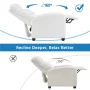 Renwick Ivory Fabric Modern Bounce Recliner Chair with Pocket Springs for Living Room - Image 6