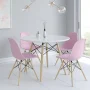 Jordan 4 - Person Four Leg Dining Set - Green/Natural Chairs, Natural Table Base - Image 6