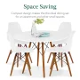 Best Choice Products 5-Piece Compact Mid-Century Modern Dining Set w/ 4 Chairs, Wooden Legs - White/Walnut - Image 6