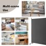 6 Feet Single Panel Rolling Room Divider with Wheels - Image 5
