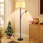 DLLT Living Room Standing Floor Lamps for Reading, Modern Tall Pole Lamp for Contemporary Home with Adjustable Side Light, Mid-Century Industrial Lighting with Drum Shade for Bedroom, Office, Metal - Image 2
