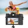 48MP Digital Camera for Photography,4K Vlogging Camera,Digital Camera for Kids and Adults with 180° Flip Screen,Wide-Angle Lens,Macro Lens,32 GB Micro Card,2 Batteries(Black) - Image 5