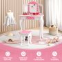 Princess Pretend Play Makeup Dressing Table with Cute Polka Dot Print - Image 6