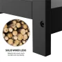 Alden Design 2-Tier X-Design Wood Console Table with Shelf for Entryway Living Room, Gray - Image 5