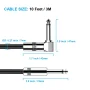 New Bee Guitar cable 10 ft Electronic Instrument Bass Amplifier cable 6.35mm plug Strong Right Angle/L-shape optional compatible effect/bass/electric guitar,Black - Image 6