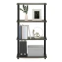 Furinno 23.6"W X 11.4"D X 43.25"H 4-Shelf Decorative Shelves, Gray and Black - Image 5