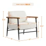Yaheetech Modern Upholstered Boucle Accent Chair with Metal Frame for Living Room, Ivory - Image 2
